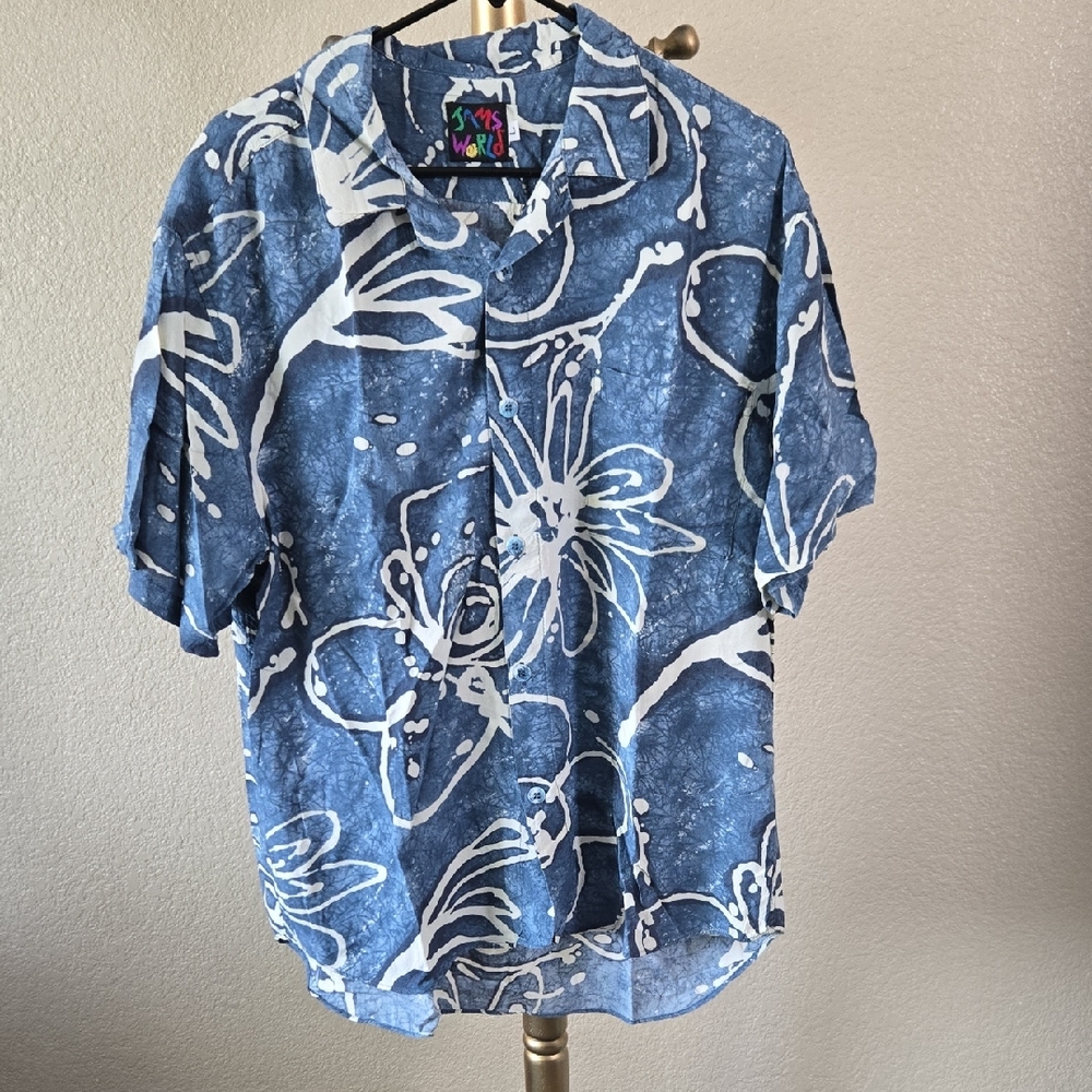 Jams World Blue and White Floral Men's Shirt
